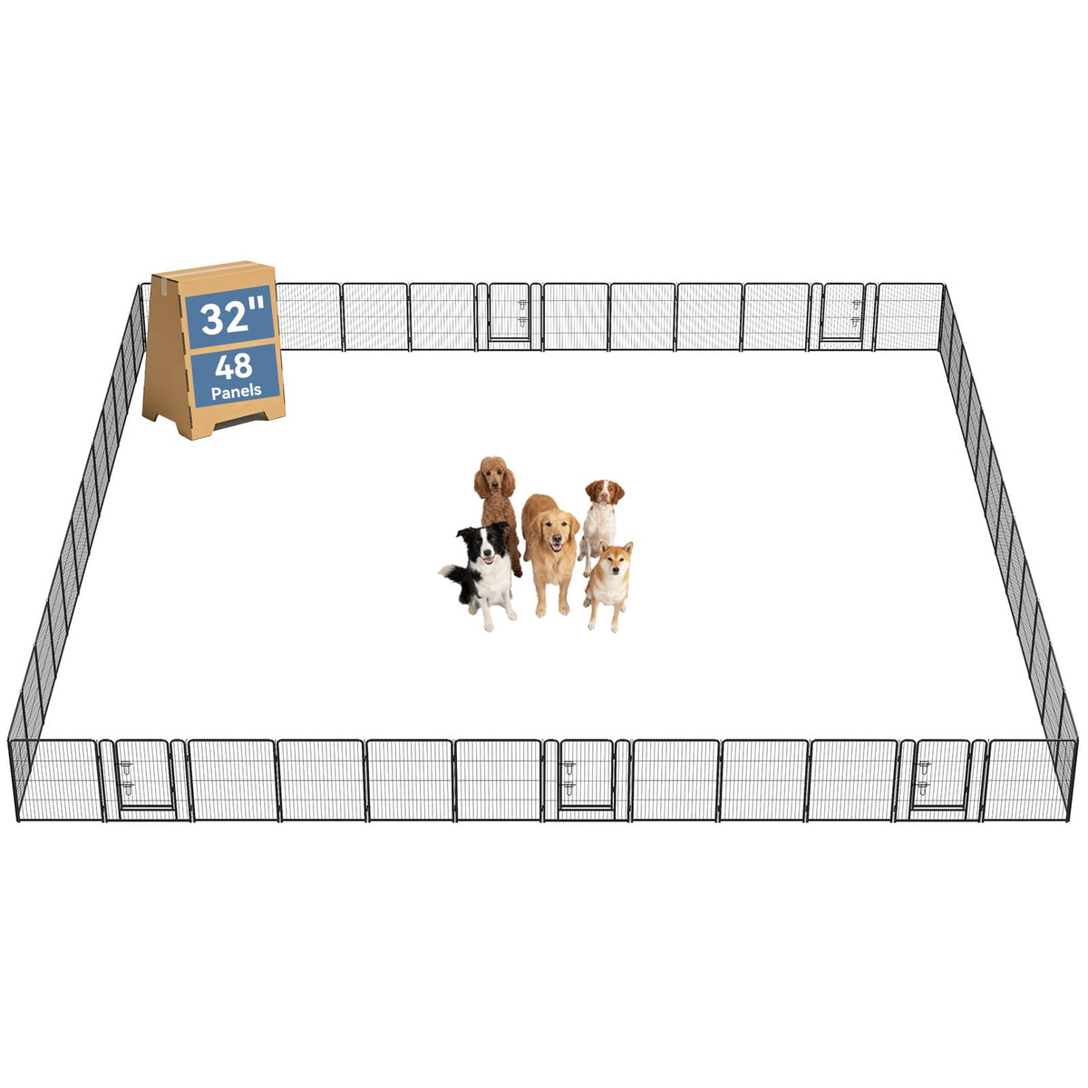 DUMOS Dog Playpen 24 Inch 8 Panels Indoor Outdoor Metal Pet Fence