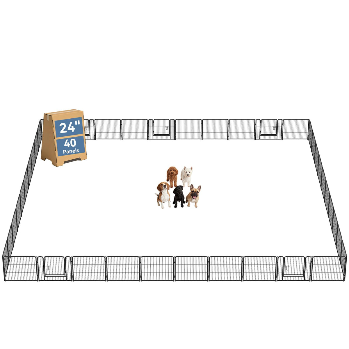 DUMOS Dog Playpen 24 Inch 8 Panels Indoor Outdoor Metal Pet Fence