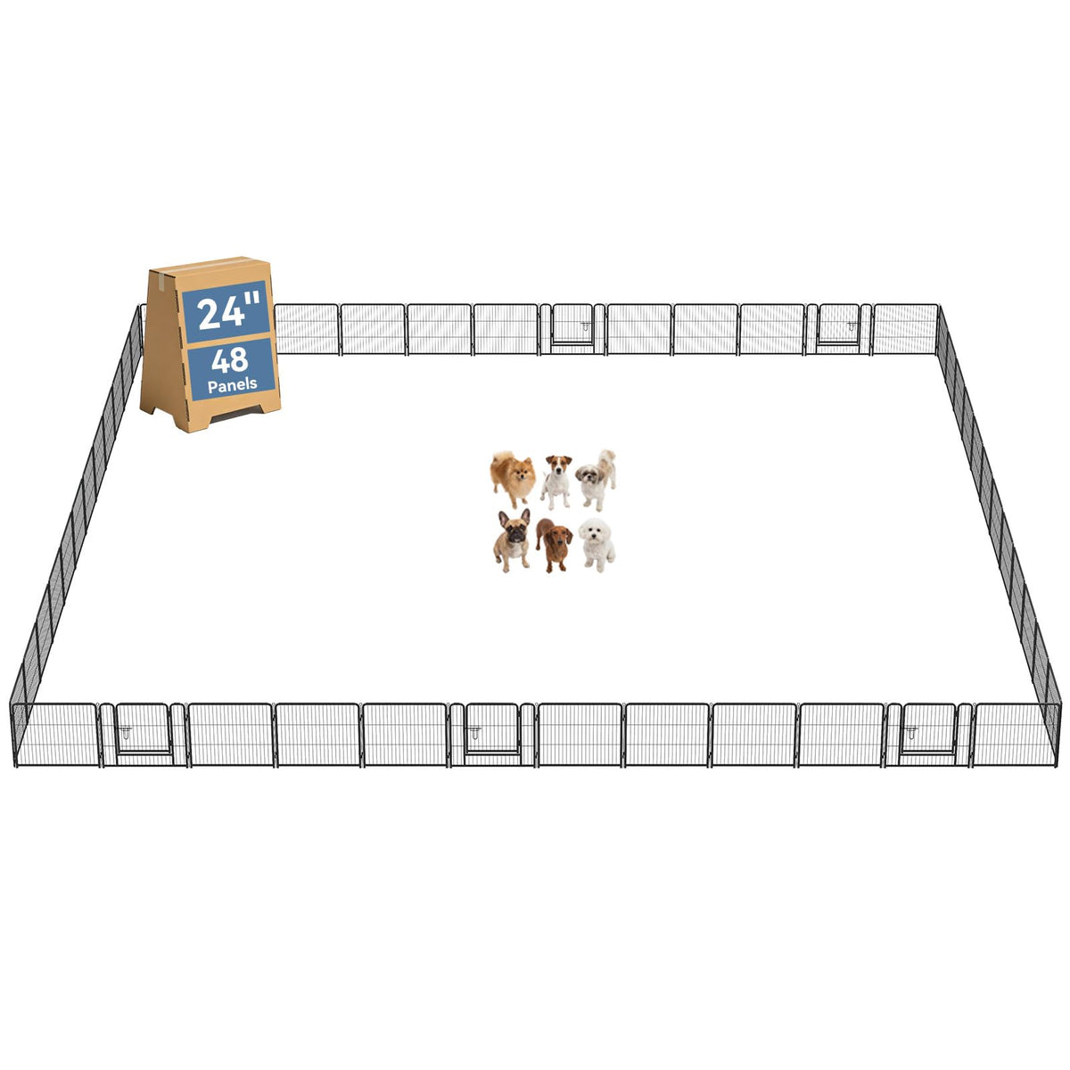 DUMOS Dog Playpen 24 Inch 8 Panels Indoor Outdoor Metal Pet Fence
