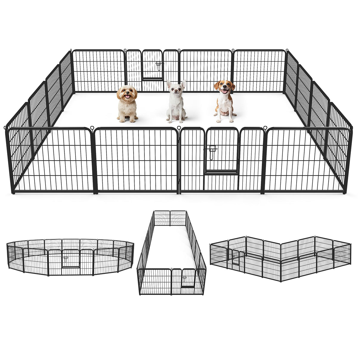 DUMOS Dog Playpen 24 Inch 8 Panels Indoor Outdoor Metal Pet Fence