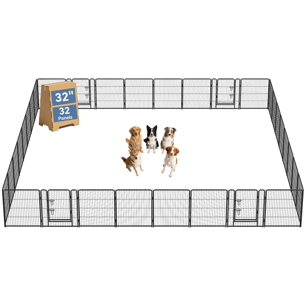 DUMOS Dog Playpen 24 Inch 8 Panels Indoor Outdoor Metal Pet Fence