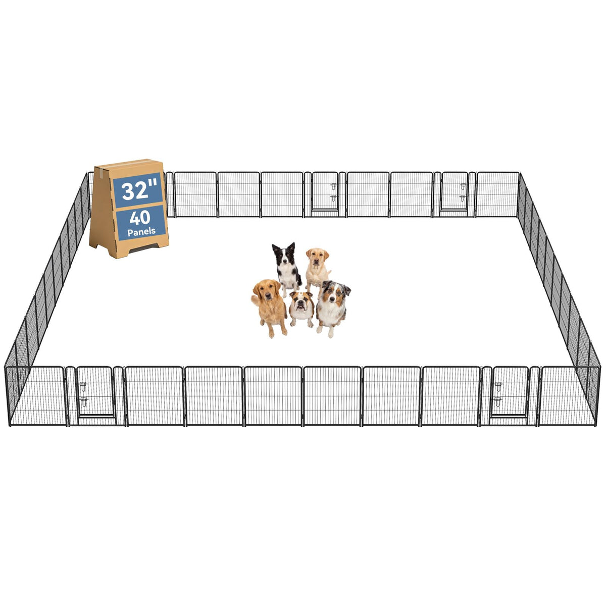 DUMOS Dog Playpen 24 Inch 8 Panels Indoor Outdoor Metal Pet Fence