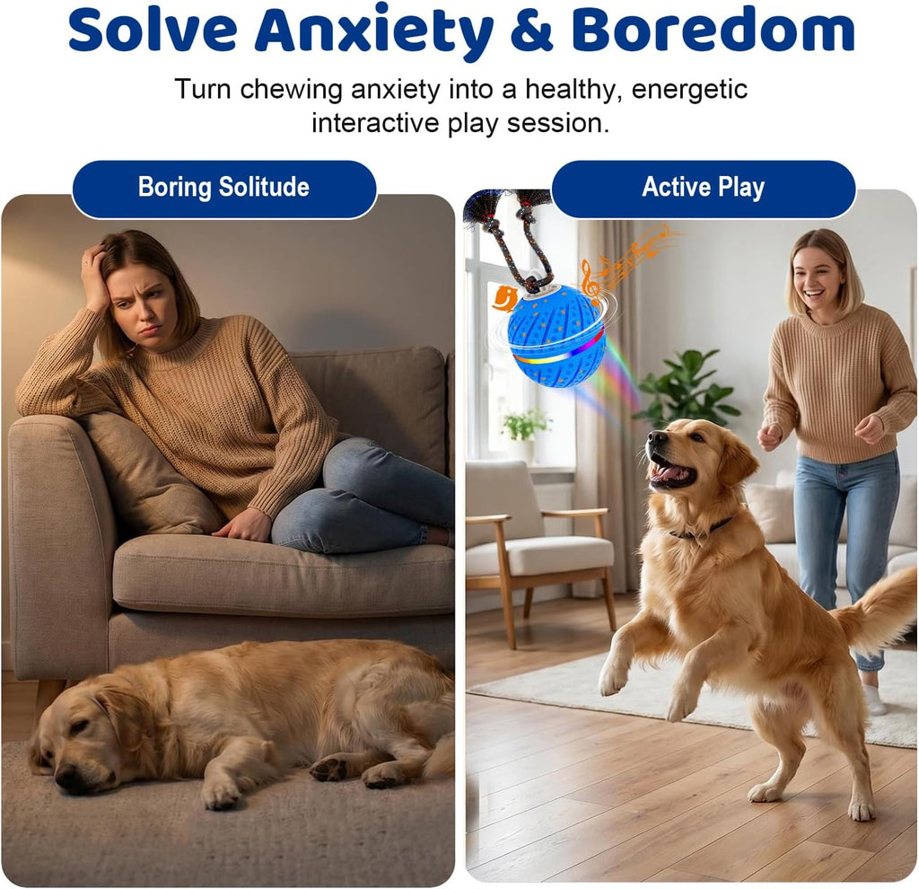 Smart Interactive Dog Toys Ball for Aggressive Chewers Medium Large,E-TPU 2