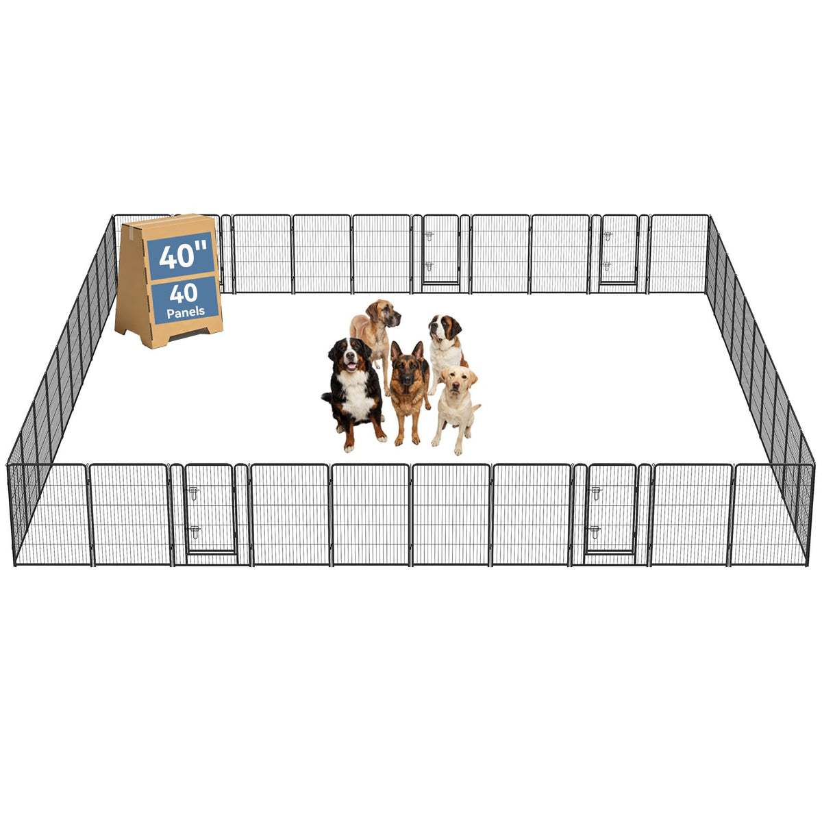 DUMOS Dog Playpen 24 Inch 8 Panels Indoor Outdoor Metal Pet Fence