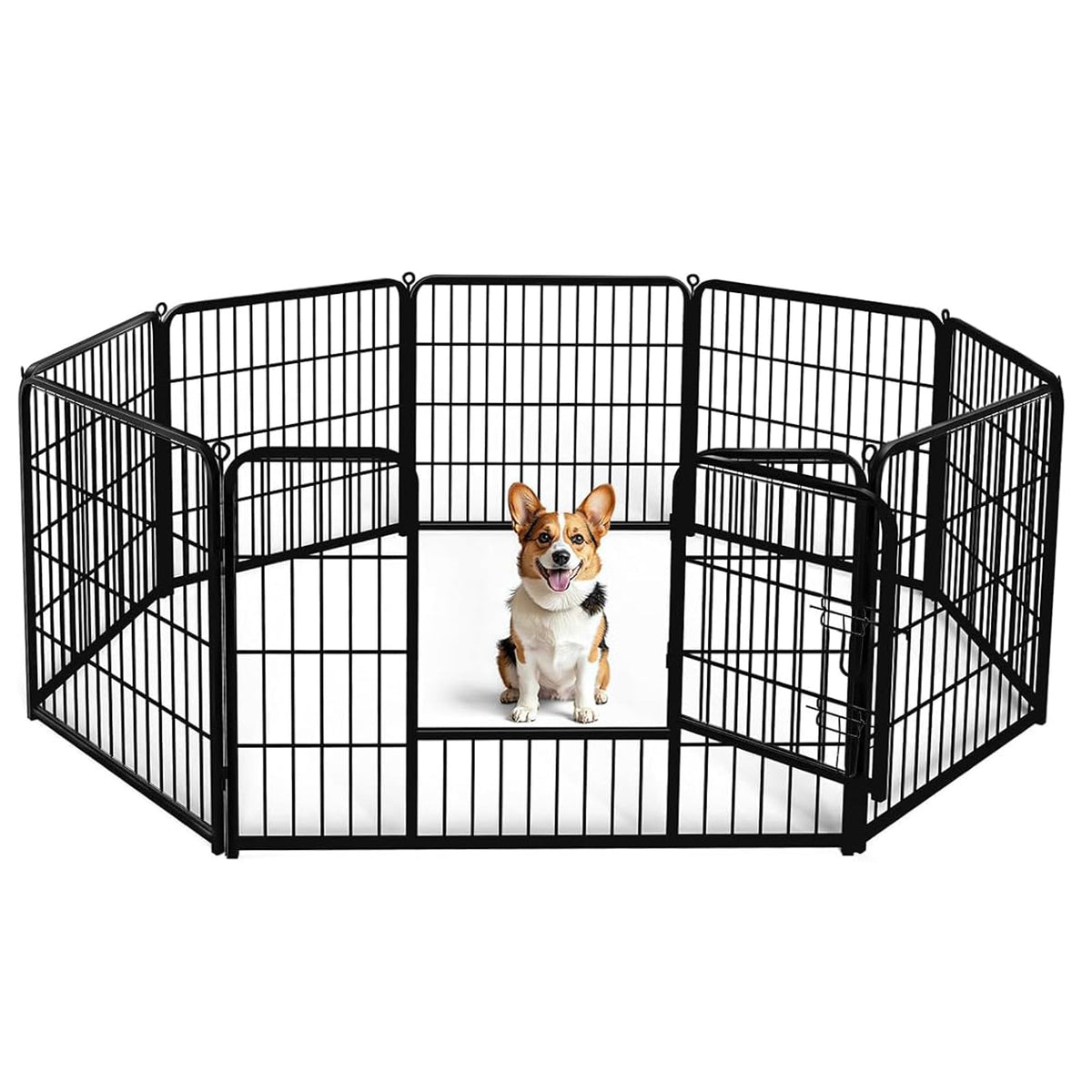 DUMOS Dog Playpen 24 Inch 8 Panels Indoor Outdoor Metal Pet Fence
