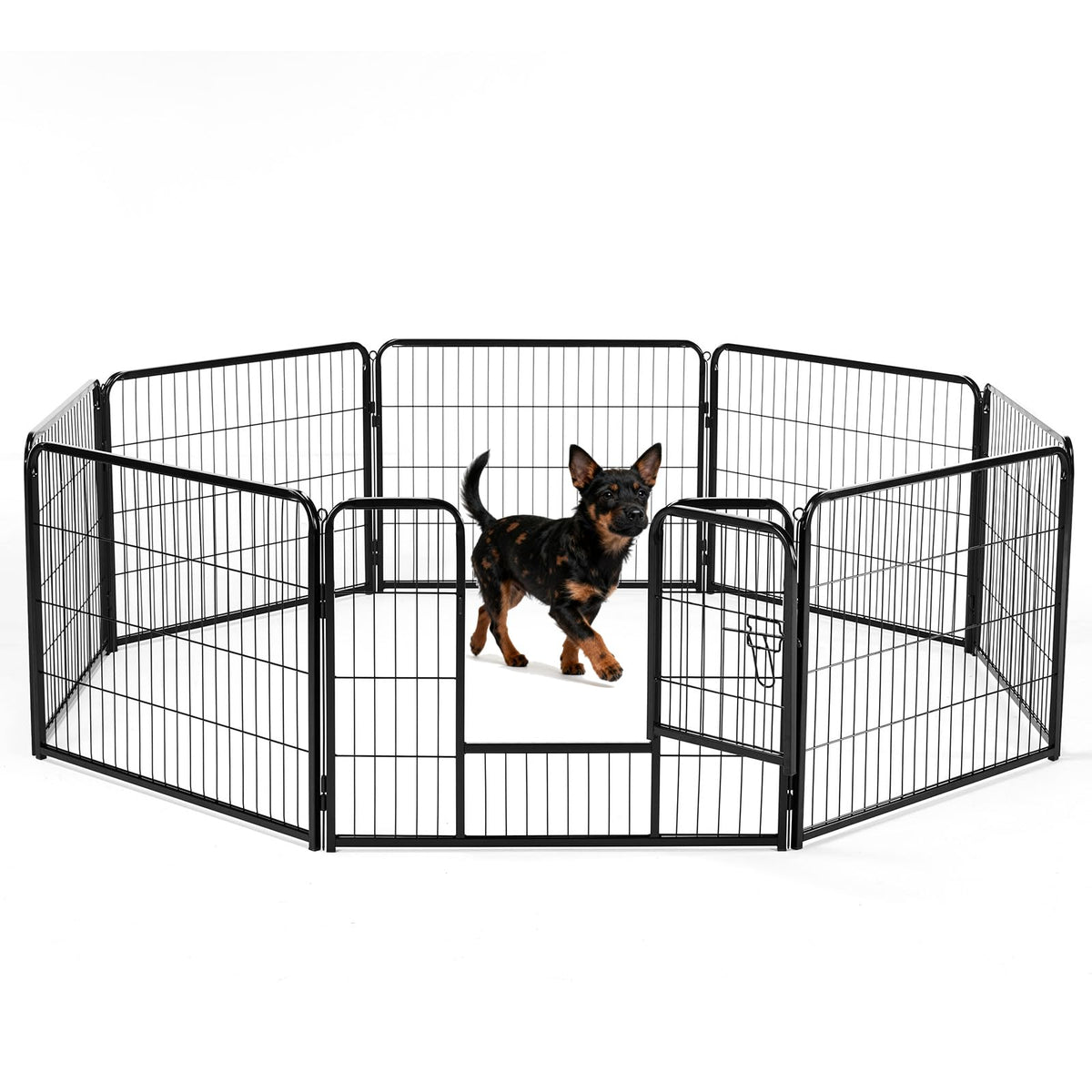 DUMOS Dog Playpen 24 Inch 8 Panels Indoor Outdoor Metal Pet Fence