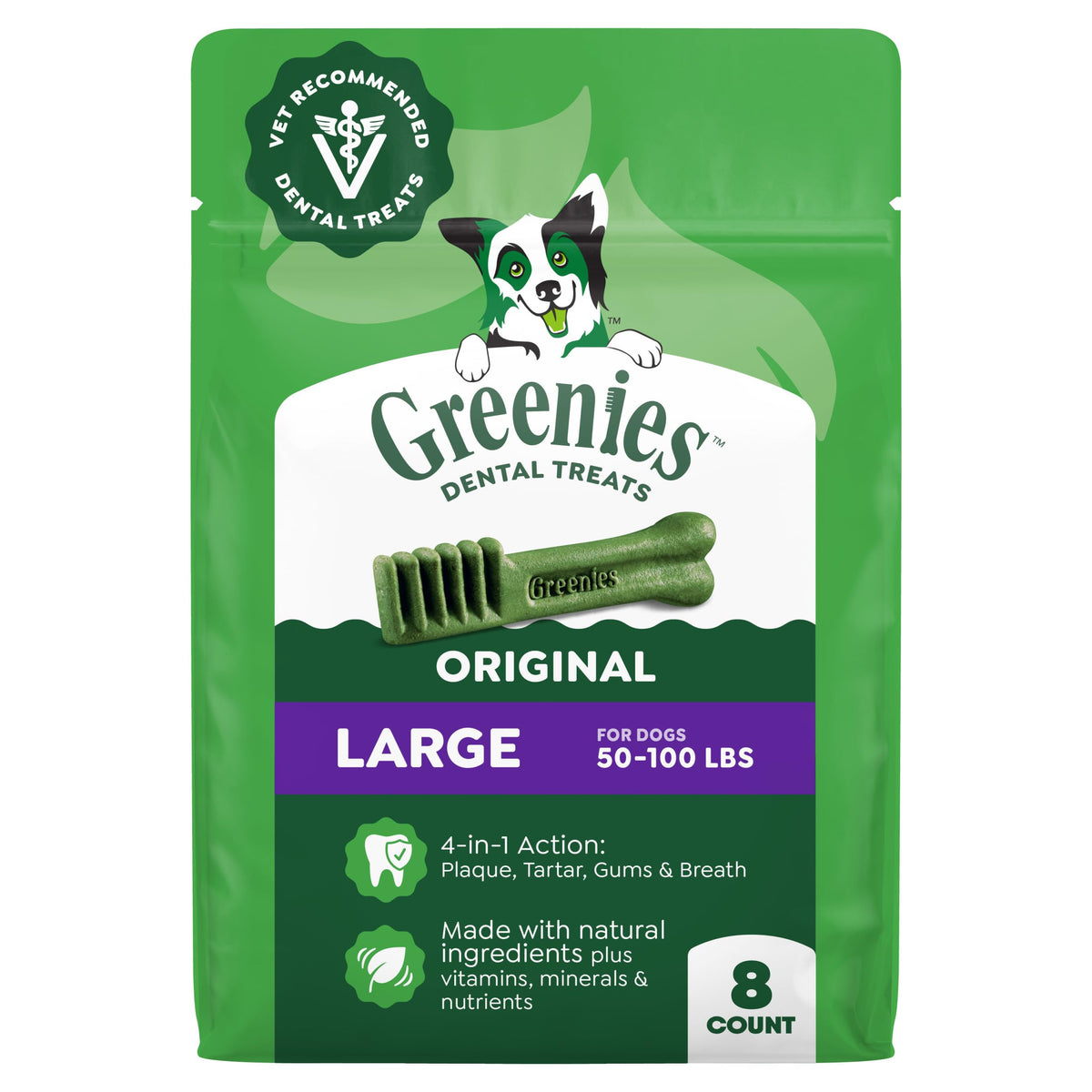 Greenies Large Natural Dental Dog Treats, Original Flavor, 24 Count