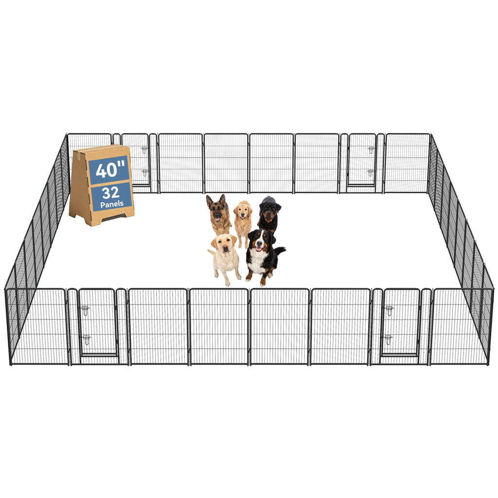 DUMOS Dog Playpen 24 Inch 8 Panels Indoor Outdoor Metal Pet Fence