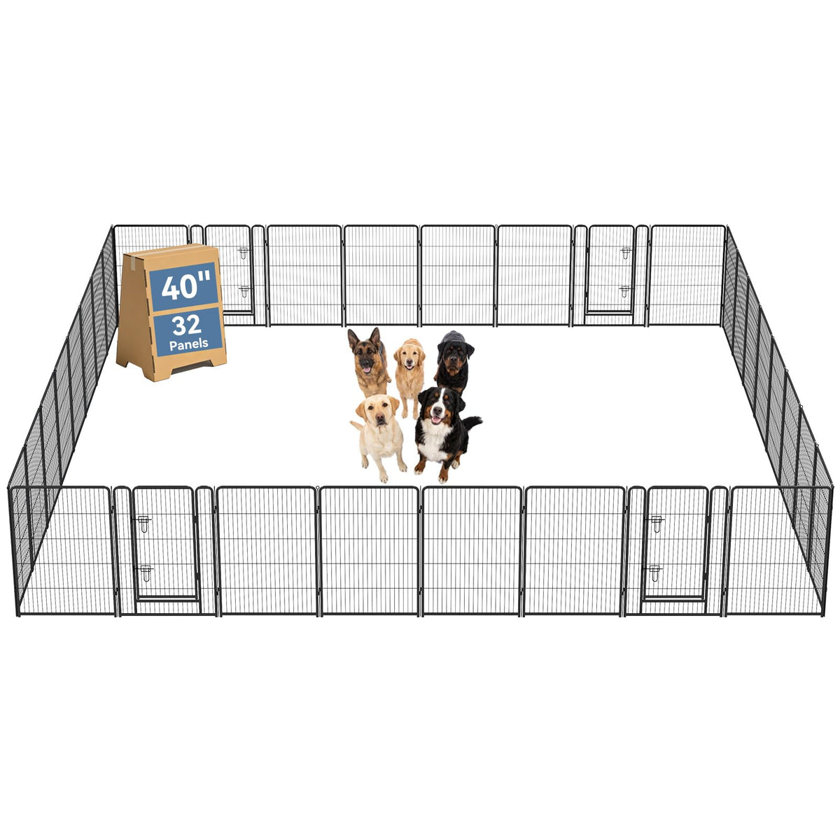 DUMOS Dog Playpen 24 Inch 8 Panels Indoor Outdoor Metal Pet Fence