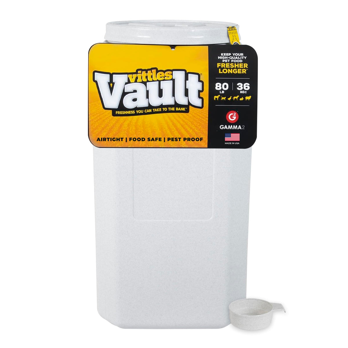 Vittles Vault Vittles Vault Pawprint Food Storage Container + Scoop, 25lbs