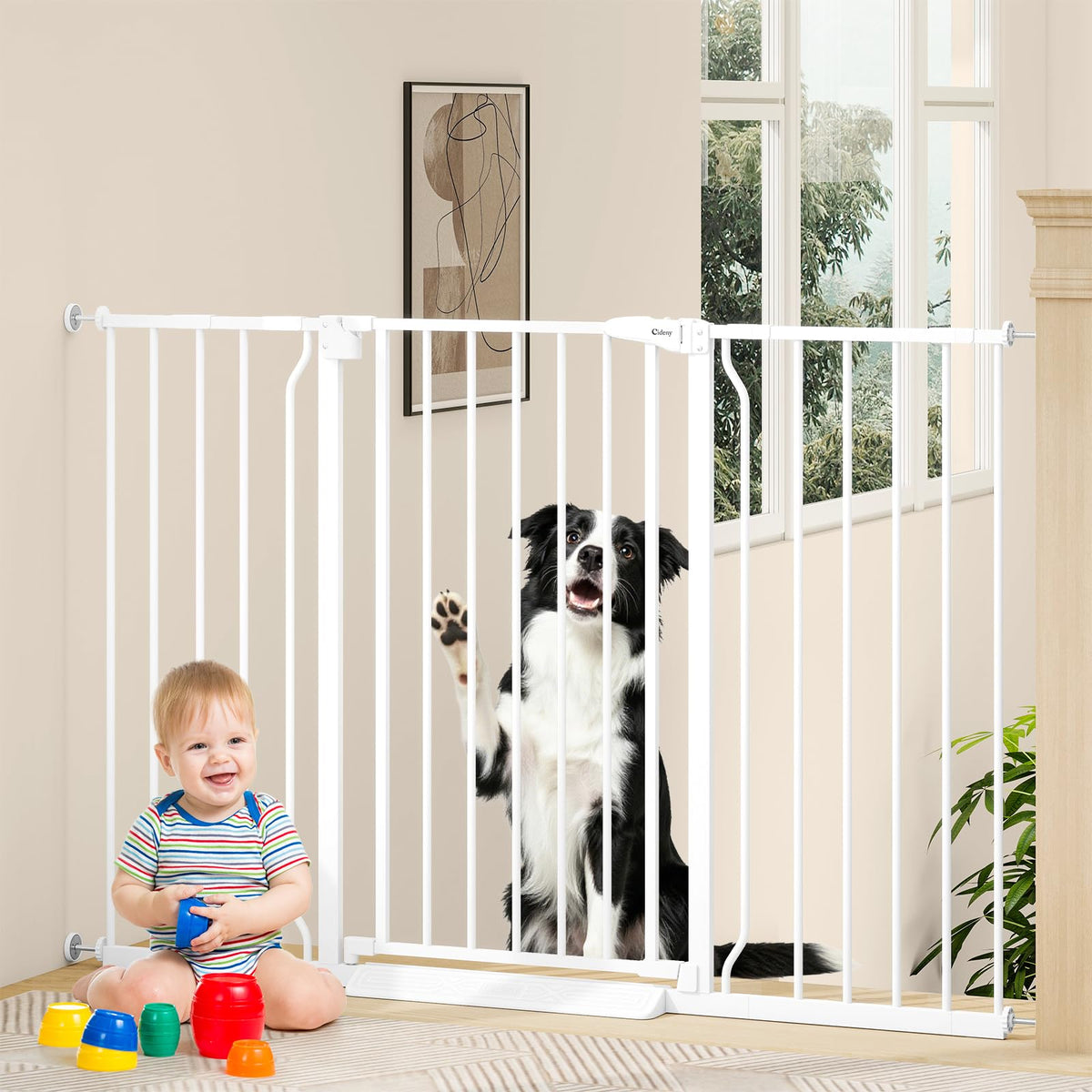 29"-45" Baby Gate for Stairs & Doorways, Auto Close Dog Gate Indoor
