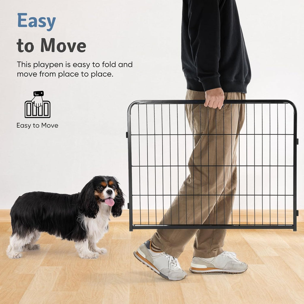 DUMOS Dog Playpen 24 Inch 8 Panels Indoor Outdoor Metal Pet Fence