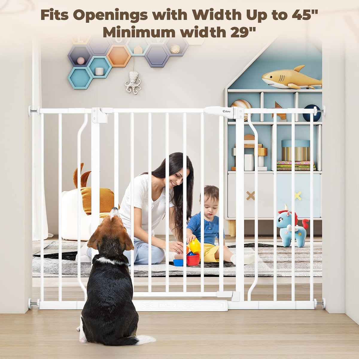 29"-45" Baby Gate for Stairs & Doorways, Auto Close Dog Gate Indoor