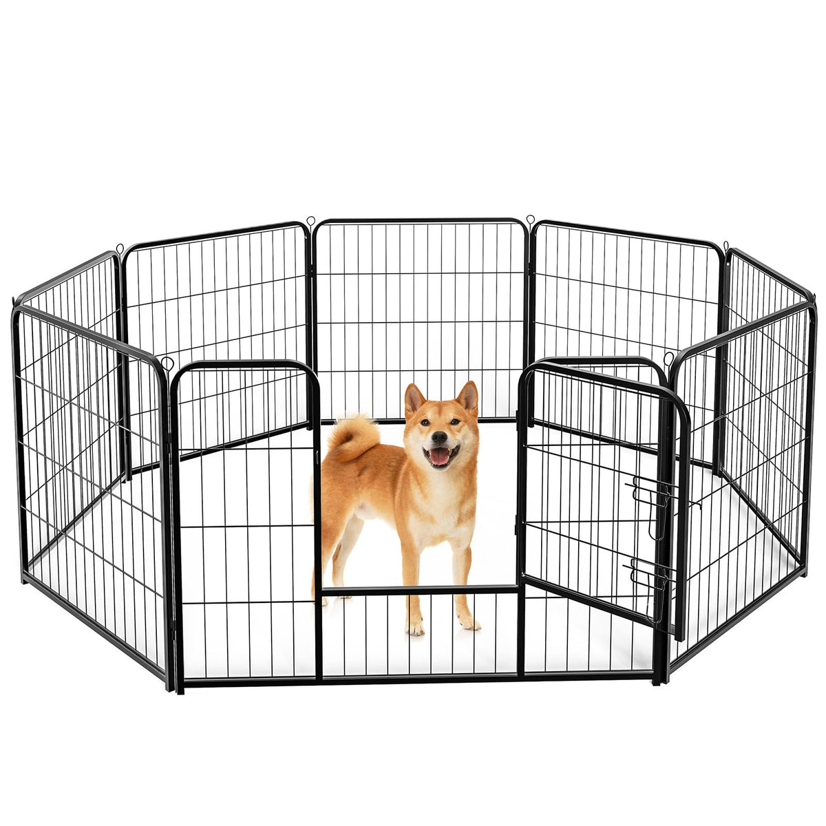 DUMOS Dog Playpen 24 Inch 8 Panels Indoor Outdoor Metal Pet Fence