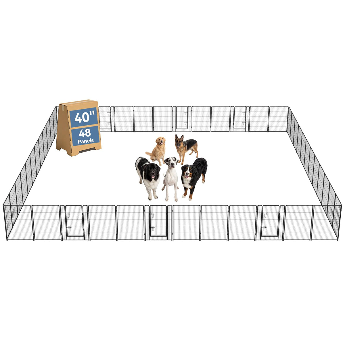 DUMOS Dog Playpen 24 Inch 8 Panels Indoor Outdoor Metal Pet Fence