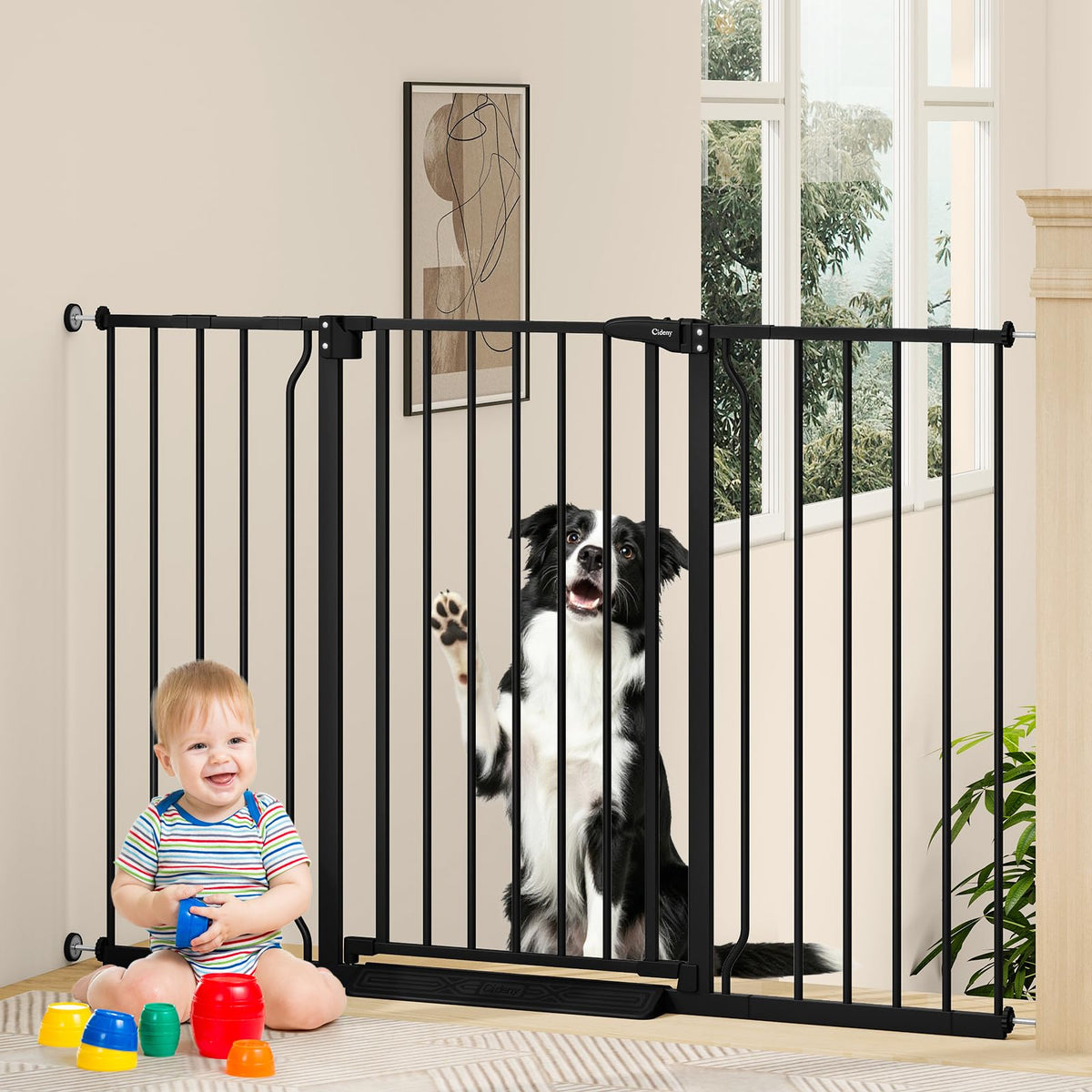 29"-45" Baby Gate for Stairs & Doorways, Auto Close Dog Gate Indoor