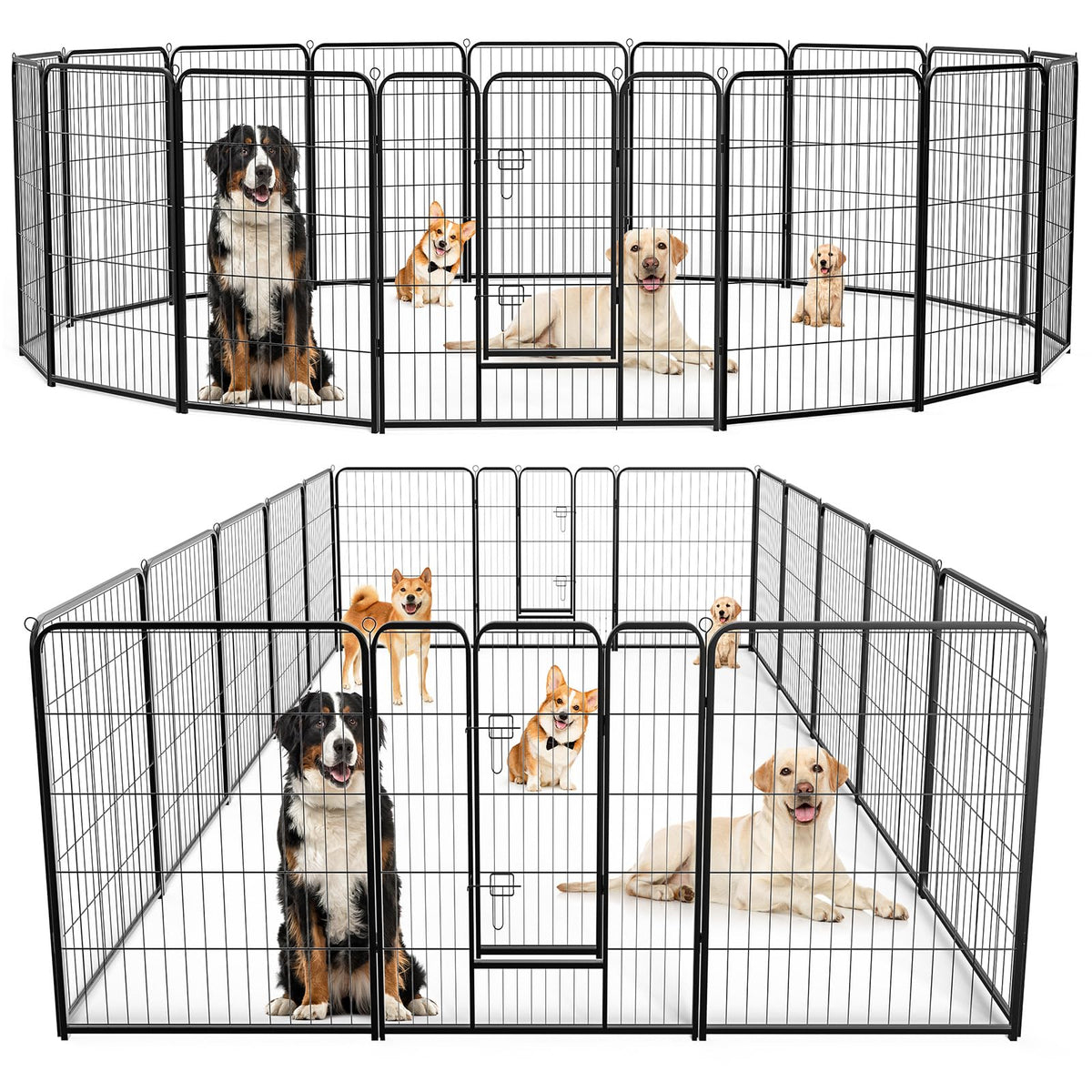 DUMOS Dog Playpen 24 Inch 8 Panels Indoor Outdoor Metal Pet Fence