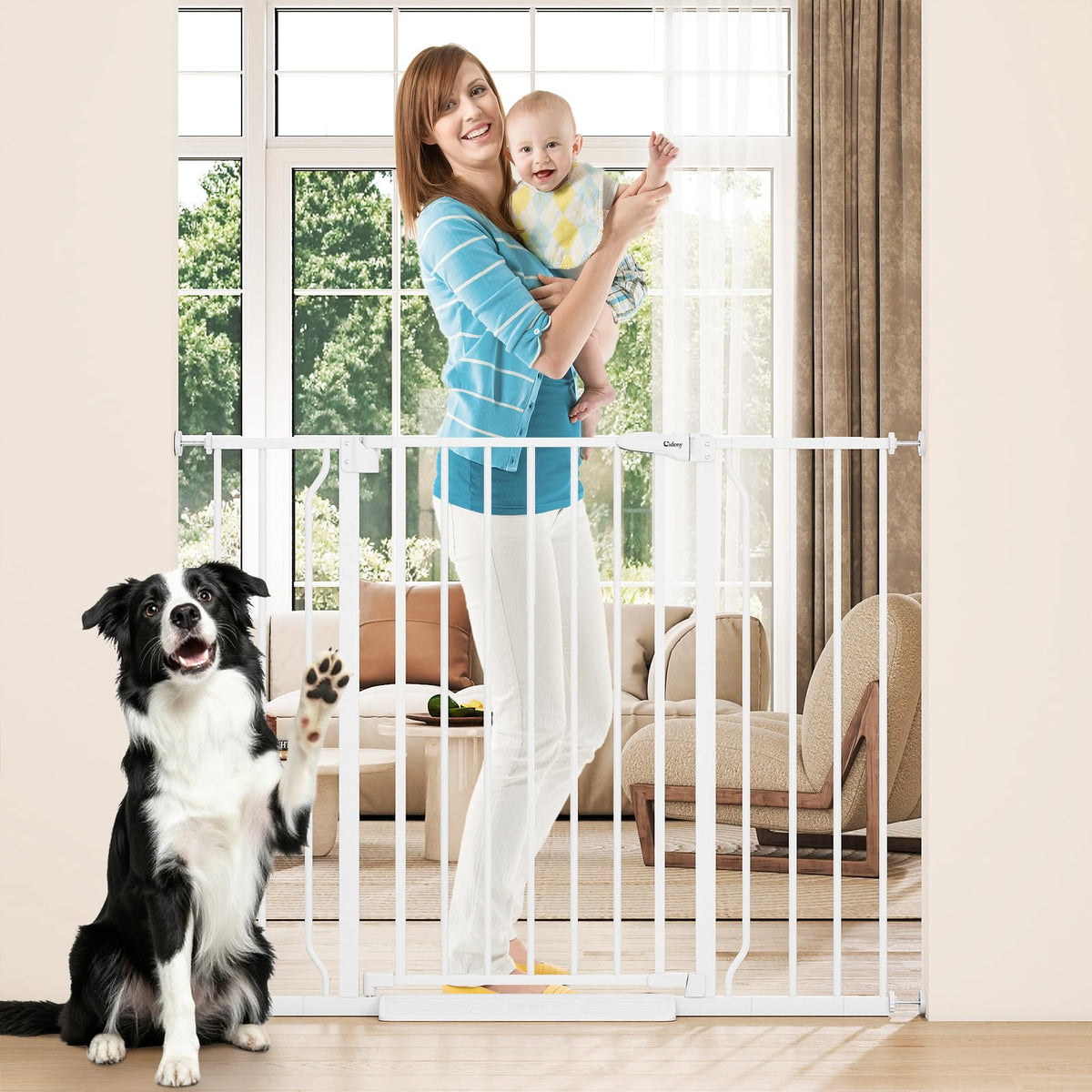 29"-45" Baby Gate for Stairs & Doorways, Auto Close Dog Gate Indoor