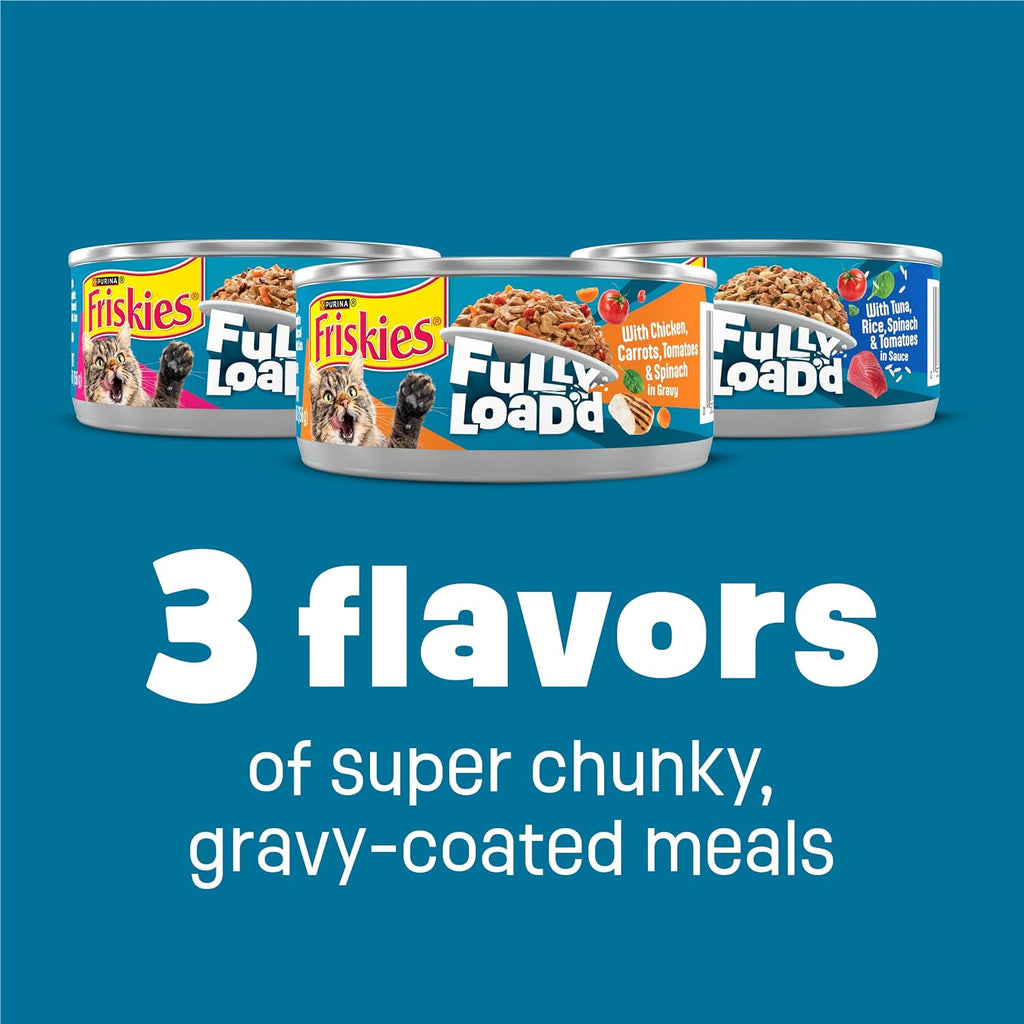 Friskies Purina Fully Load'd Wet Cat Food Variety Pack, 12 Count, 5.5 oz