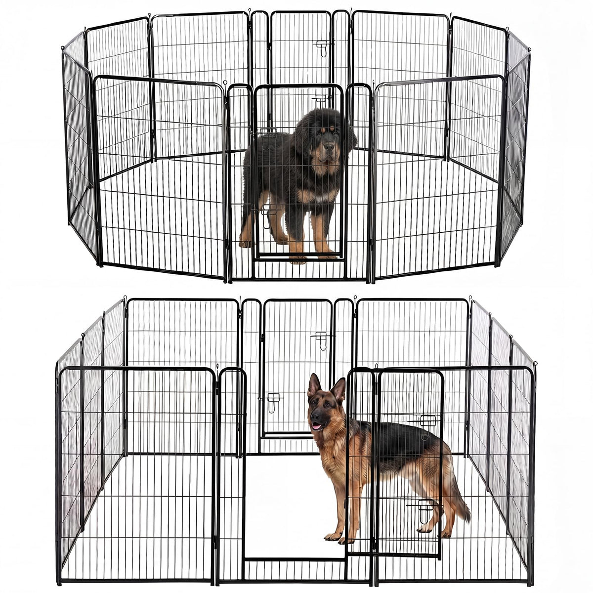 DUMOS Dog Playpen 24 Inch 8 Panels Indoor Outdoor Metal Pet Fence