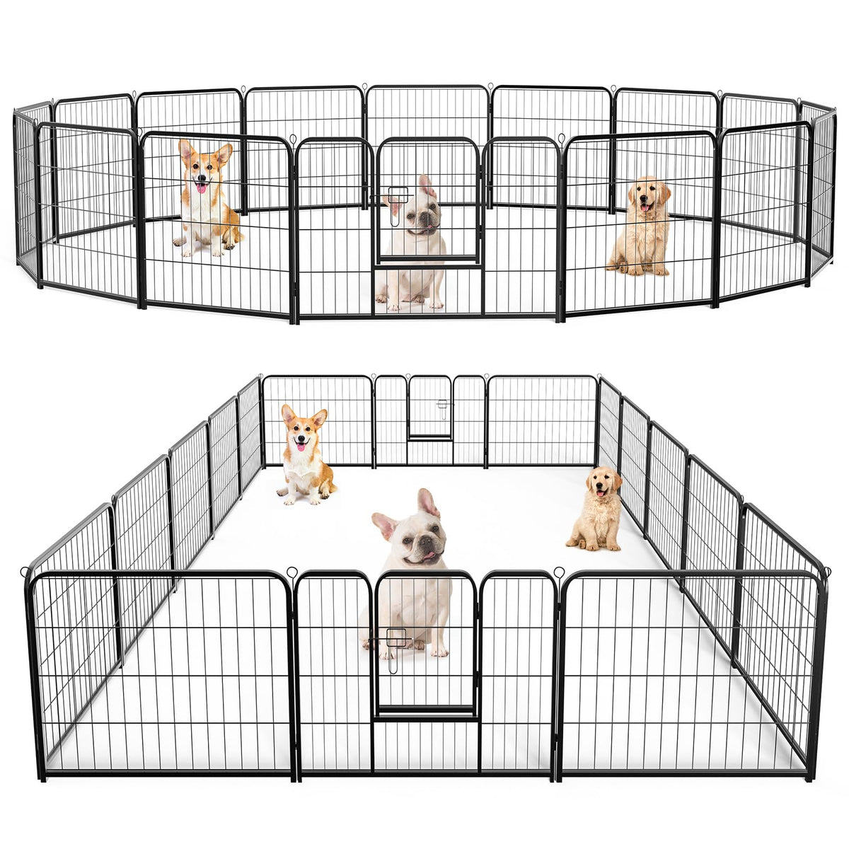 DUMOS Dog Playpen 24 Inch 8 Panels Indoor Outdoor Metal Pet Fence