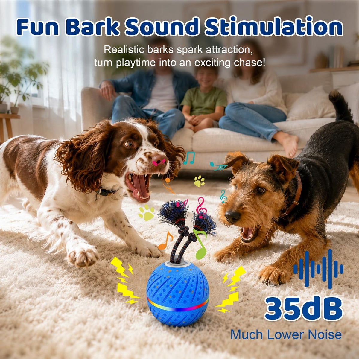 Smart Interactive Dog Toys Ball for Aggressive Chewers Medium Large,E-TPU 2