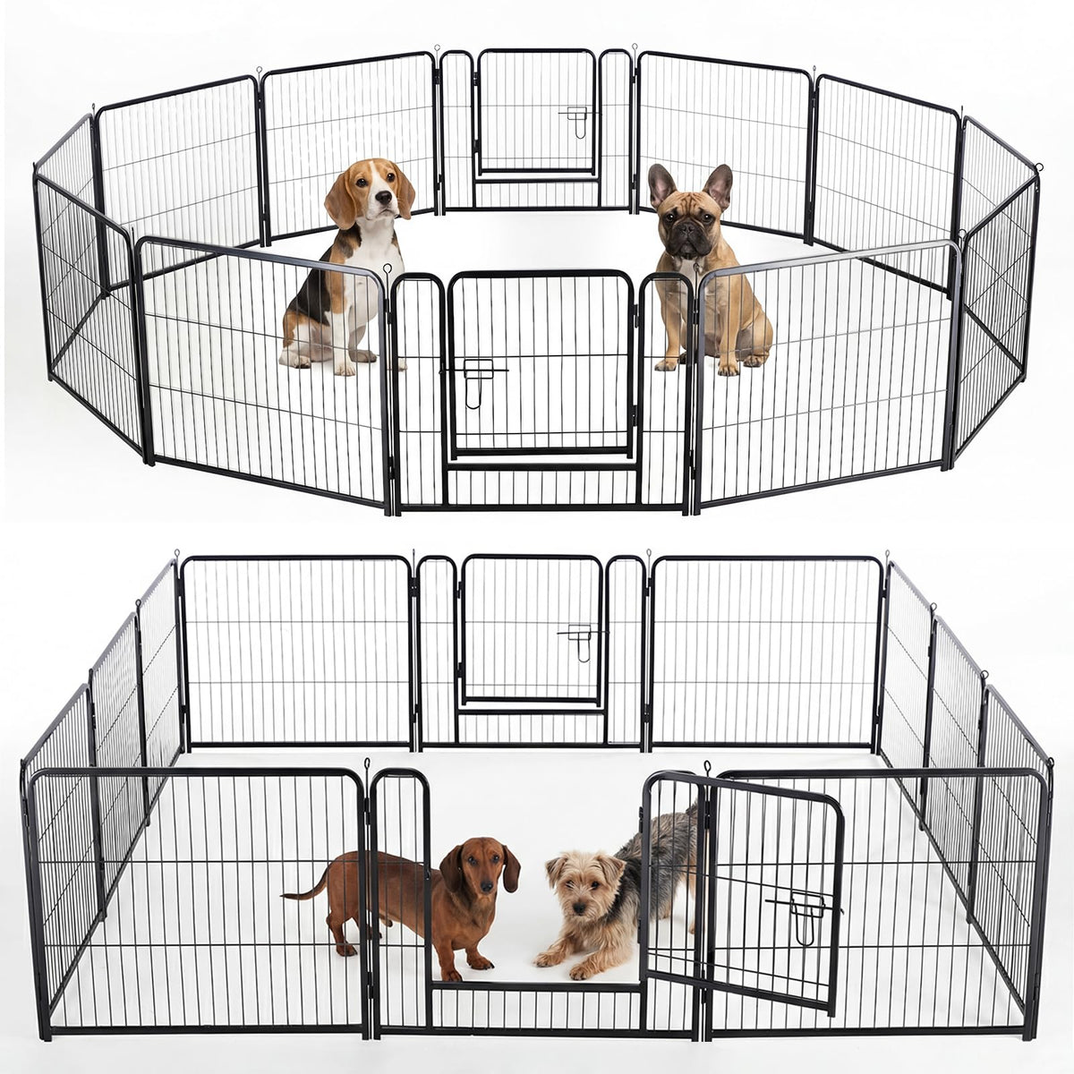 DUMOS Dog Playpen 24 Inch 8 Panels Indoor Outdoor Metal Pet Fence