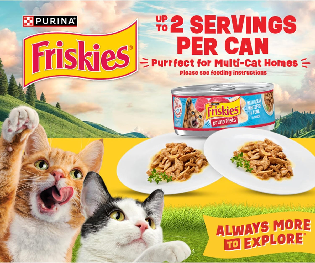 Purina Friskies Prime Filets Cat Food Variety Pack, 48 Ct Cans